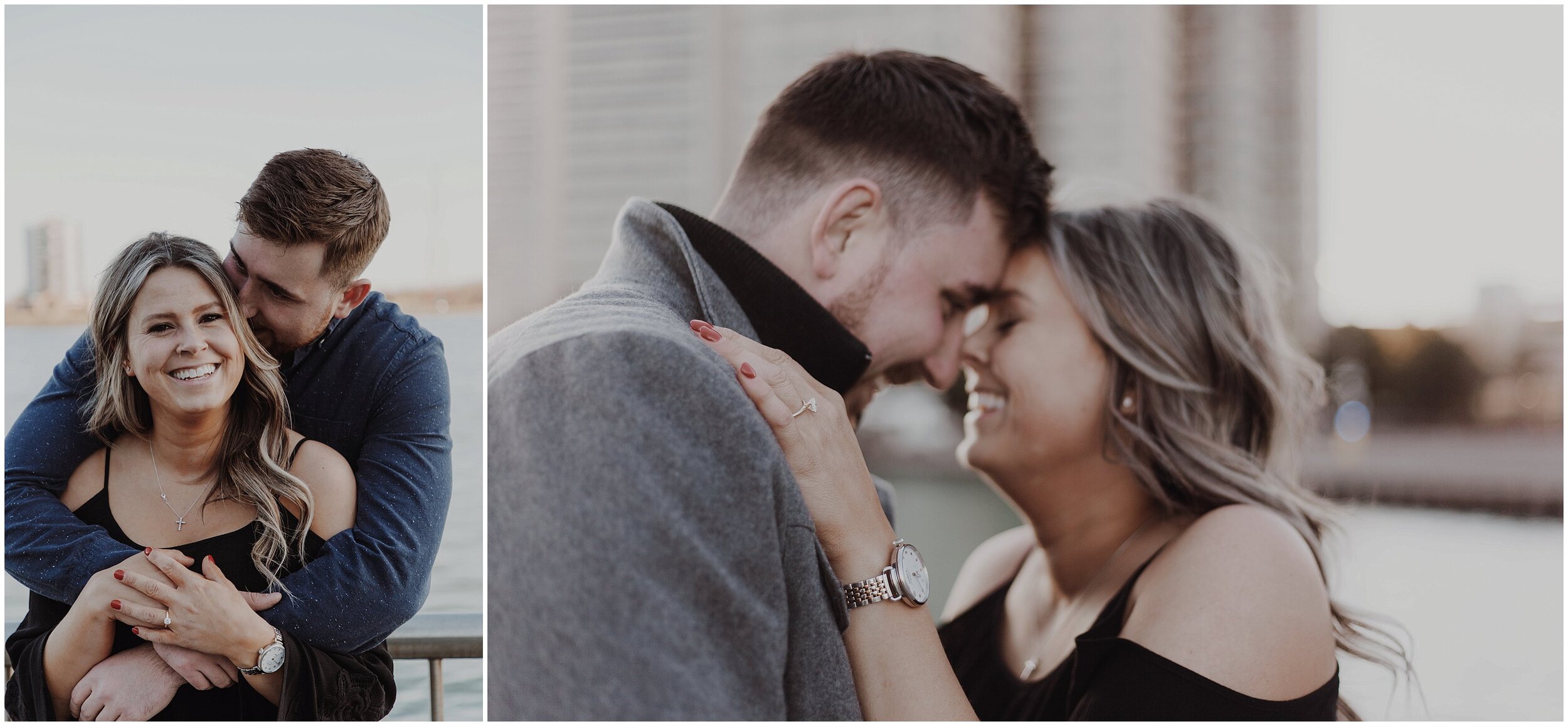 Detroit Riverwalk surprise proposal and mini engagement session.