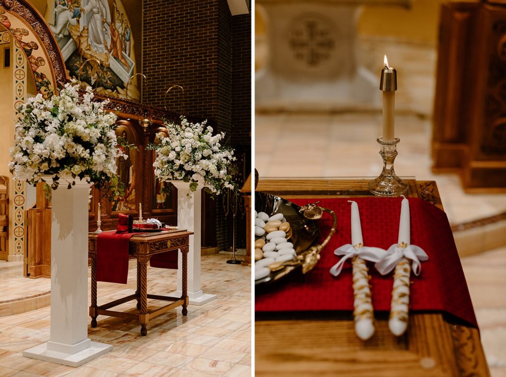 church alter with candles on it 
